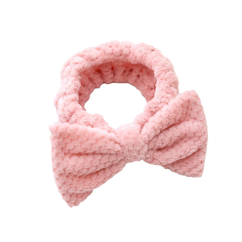 Wholesale Pineapple Plaid Coral Fleece Absorbent Bow Headband